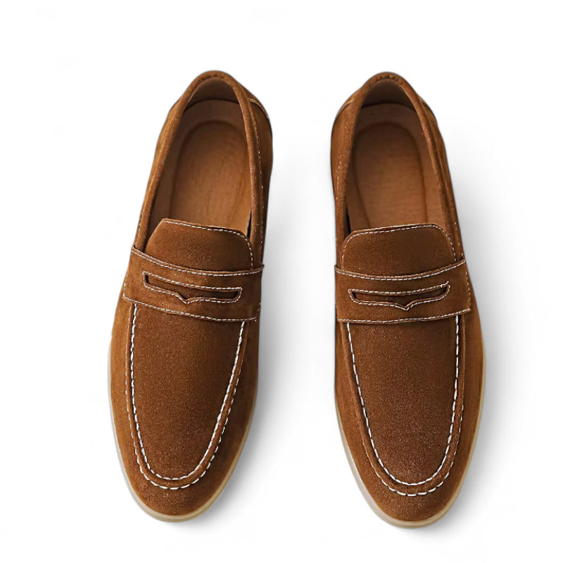 Mocassin Pour Homme En Daim Marron