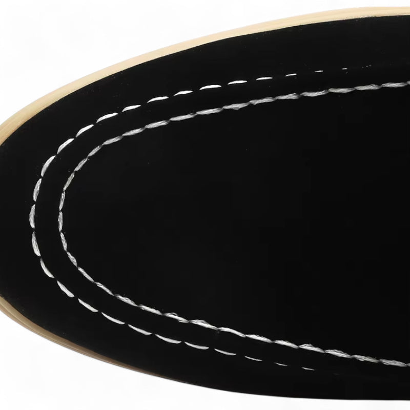 Mocassin En Daim Noir Pour Homme