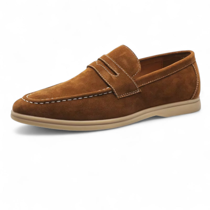 Mocassin Pour Homme En Daim Marron