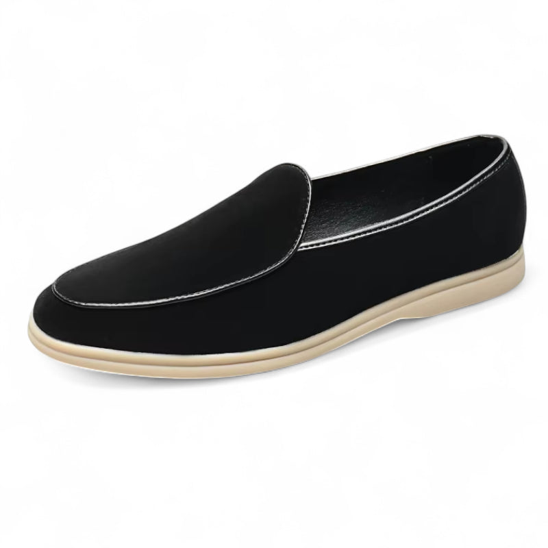 Mocassin En Daim Noir Pour Homme