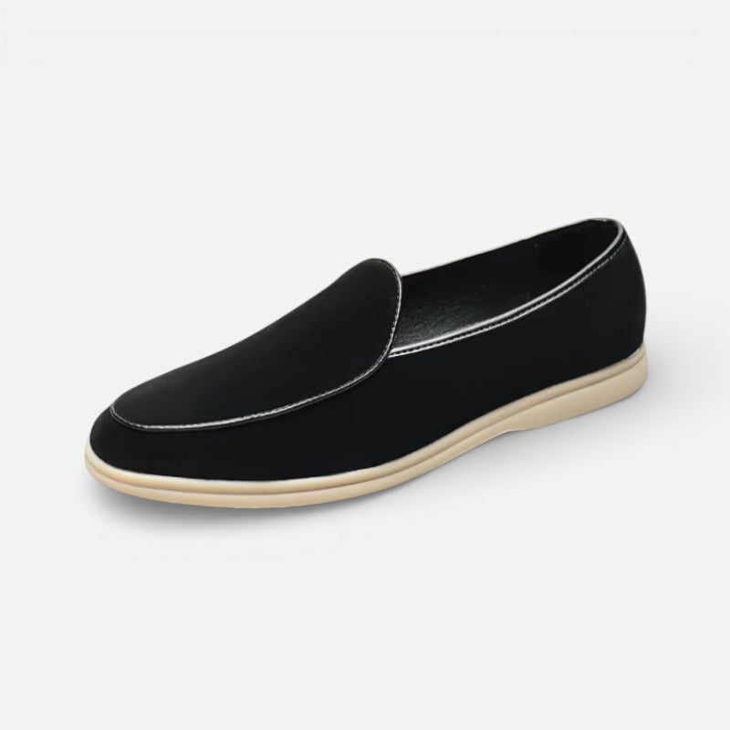 Mocassin En Daim Noir Pour Homme