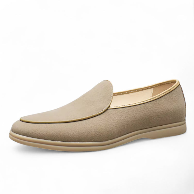 Mocassin Homme En Daim Beige épuré