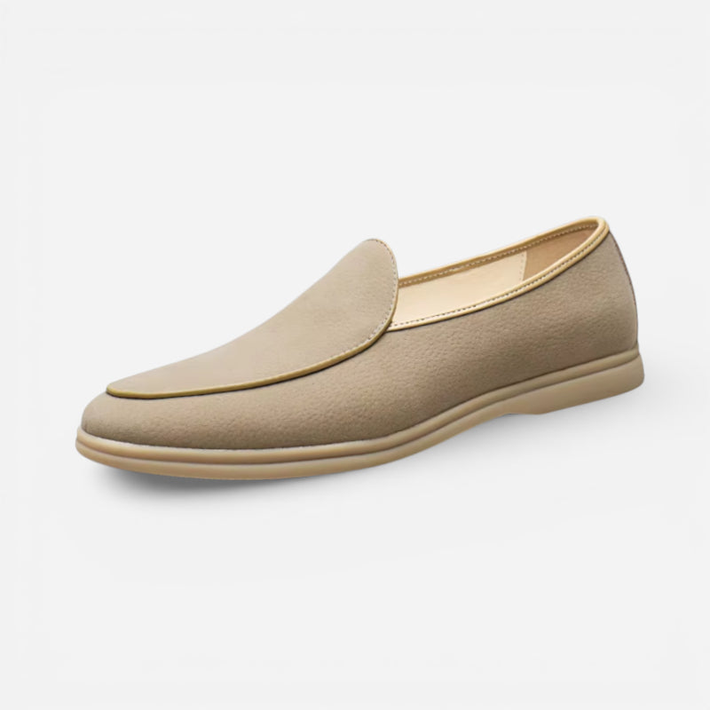 Mocassin Homme En Daim Beige épuré