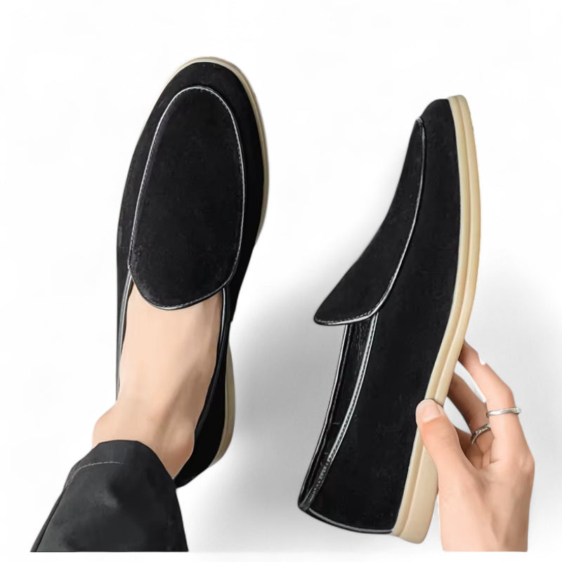 Mocassin En Daim Noir Pour Homme