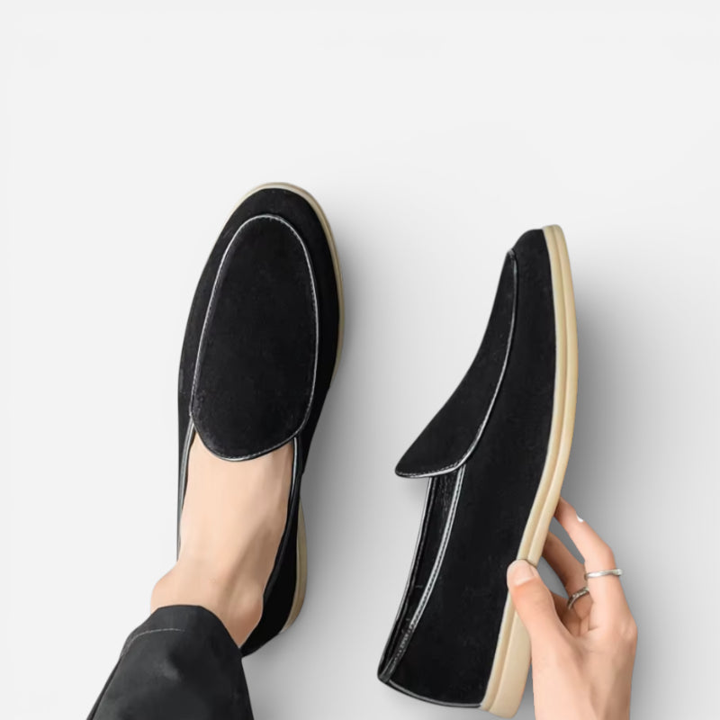 Mocassin En Daim Noir Pour Homme