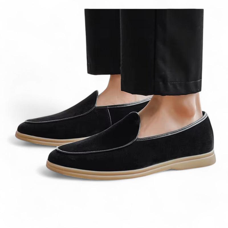 Mocassin En Daim Noir Pour Homme