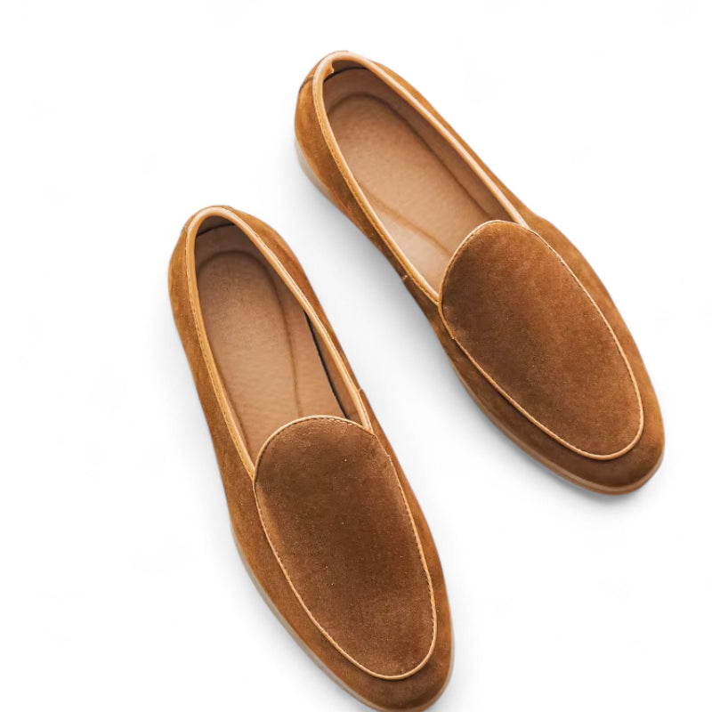 Mocassins En Daim Marron Homme