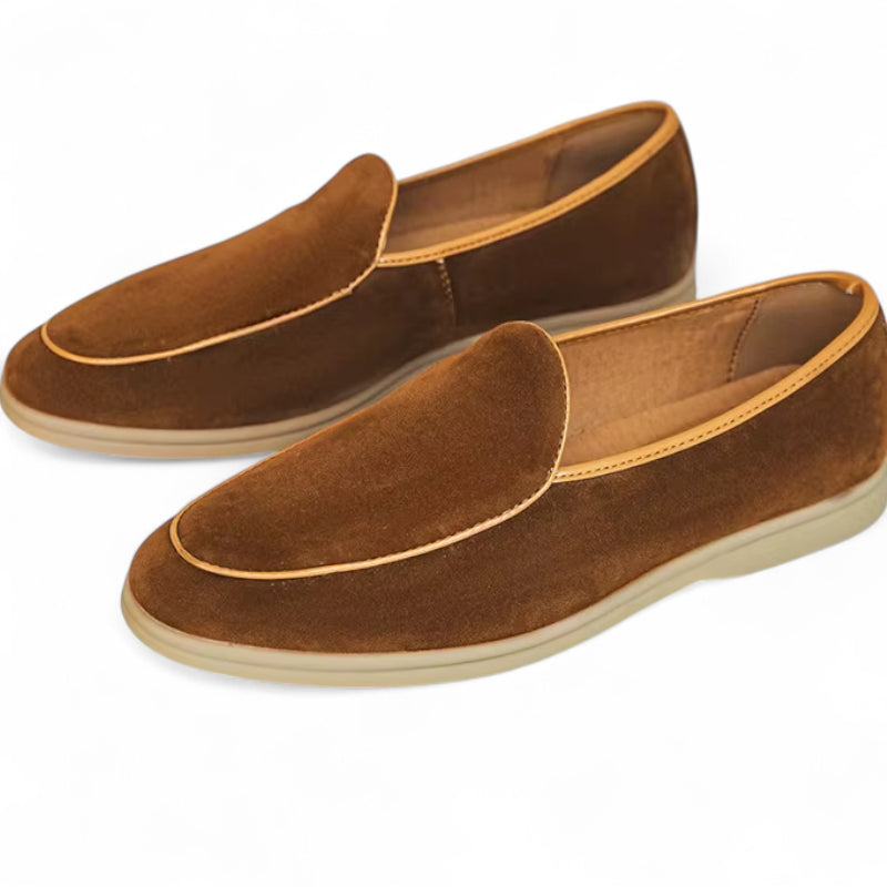 Mocassins En Daim Marron Homme