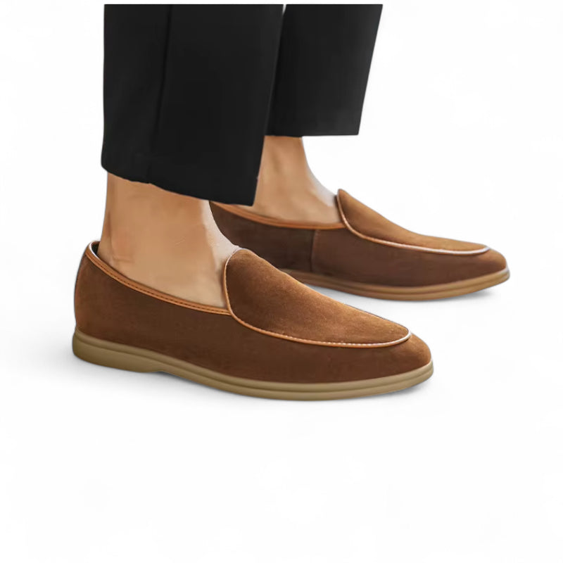 Mocassins En Daim Marron Homme
