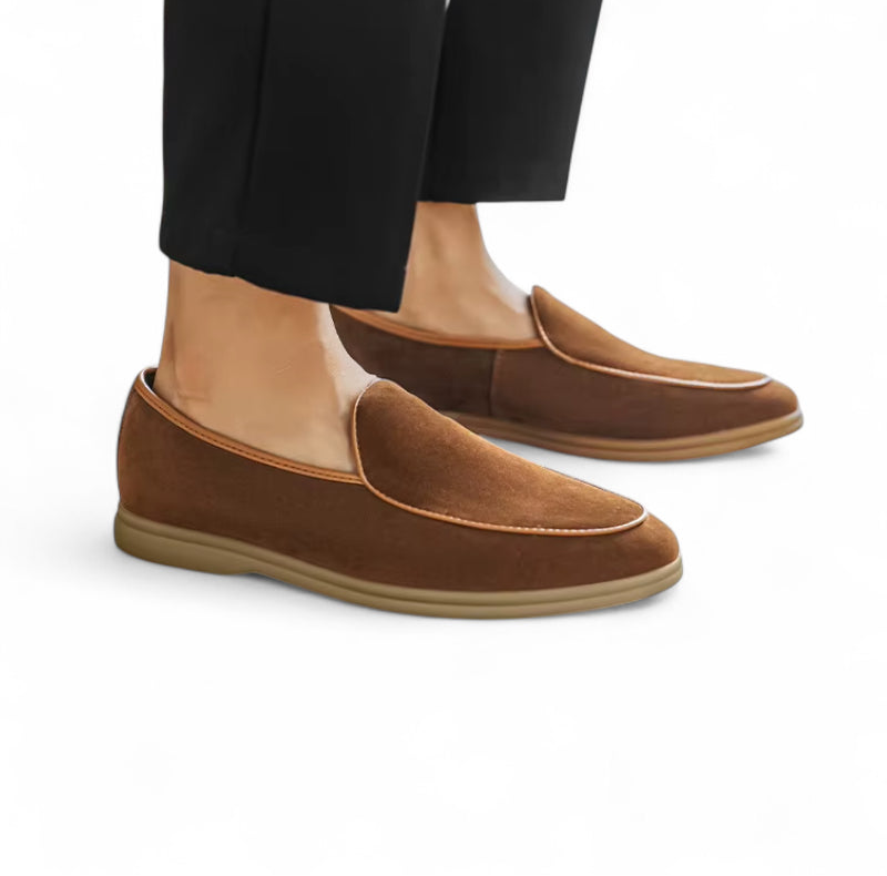 Mocassins En Daim Marron Homme