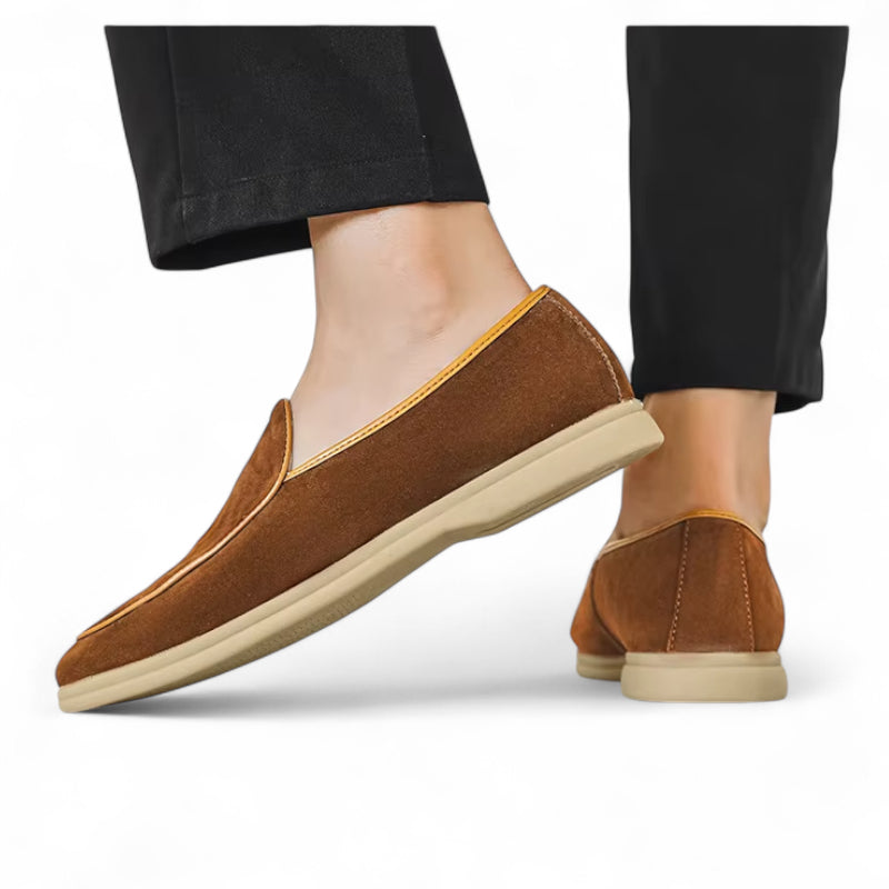 Mocassins En Daim Marron Homme