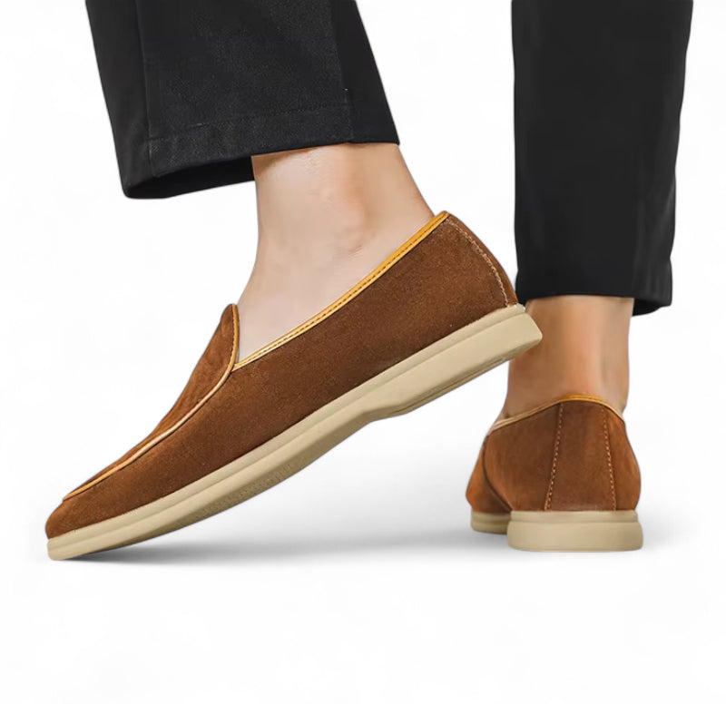 Mocassins En Daim Marron Homme