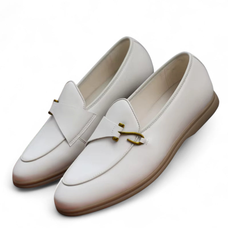 Mocassin En Cuir Pour Homme Blanc