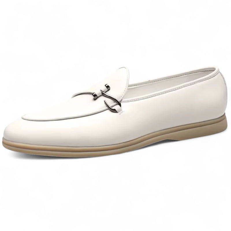 Mocassin En Cuir Pour Homme Blanc