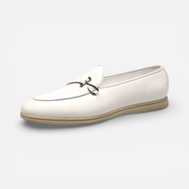 Mocassin En Cuir Pour Homme Blanc