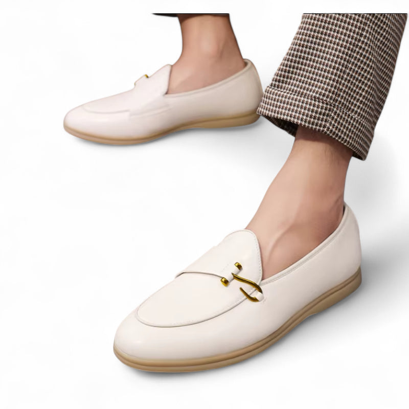 Mocassin En Cuir Pour Homme Blanc