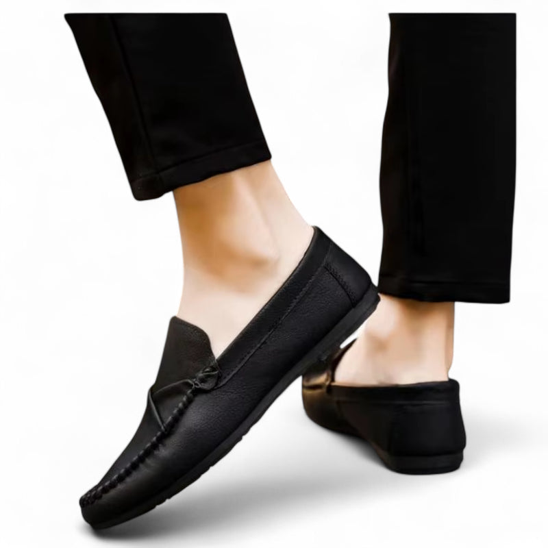 Mocassins Homme Cuir Souple Noir