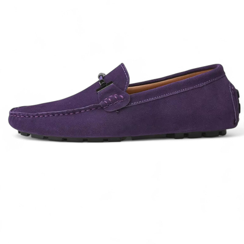 Mocassin Daim Violet Homme