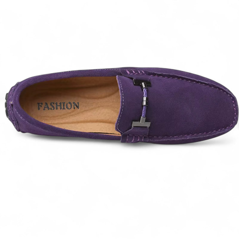 Mocassin Daim Violet Homme