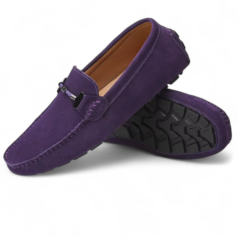 Mocassin Daim Violet Homme