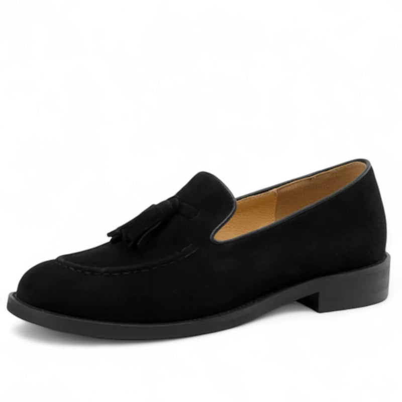 Mocassin à Gland Pour Femme Noir En Daim