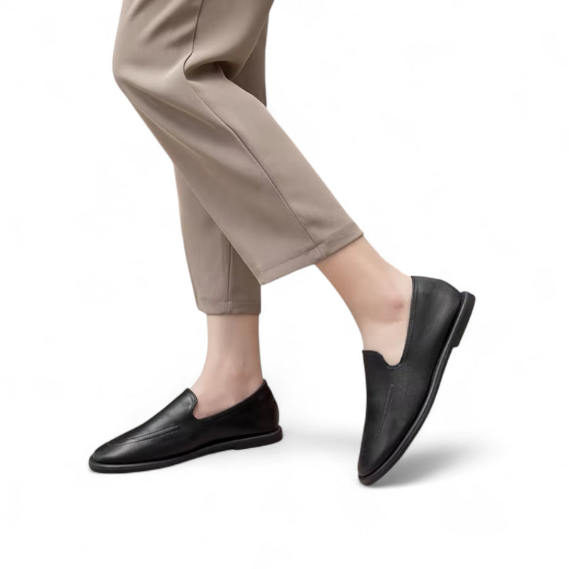 Mocassin Cuir Vernis Noir Femme