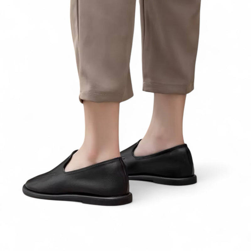 Mocassin Cuir Vernis Noir Femme