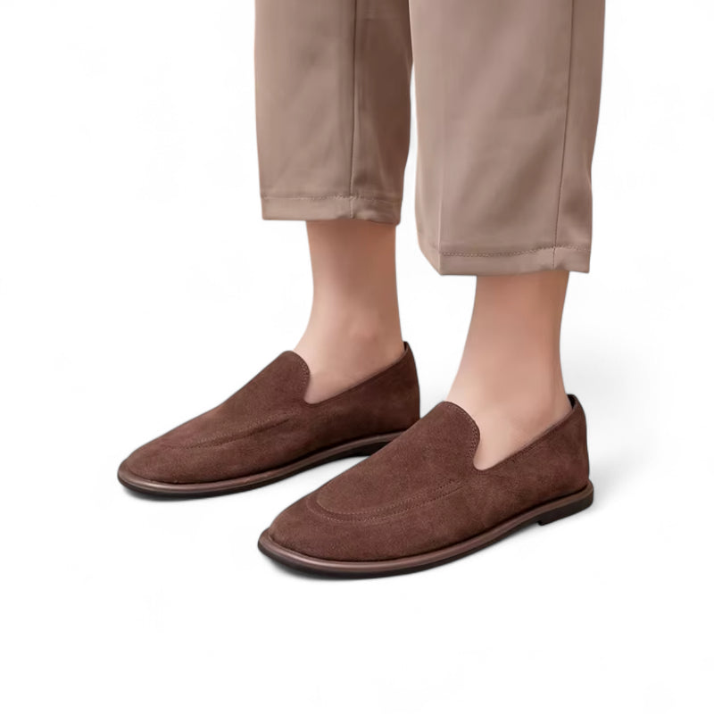 Mocassin Daim Marron Foncé Femme