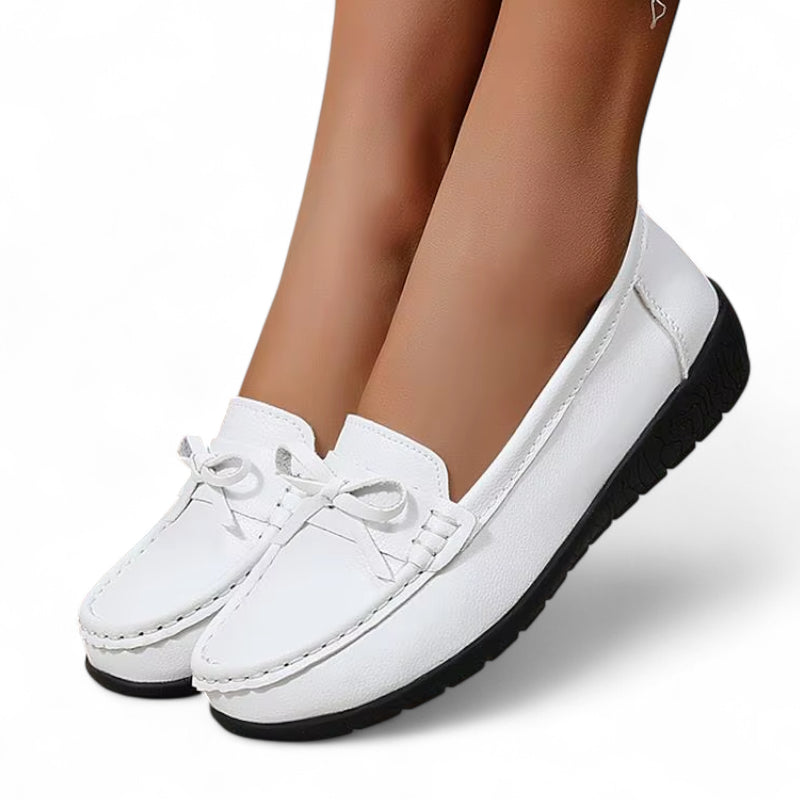 Mocassin Noeud Papillon Blanc