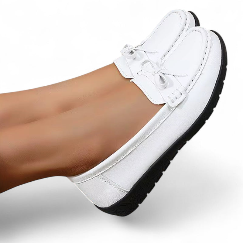 Mocassin Noeud Papillon Blanc