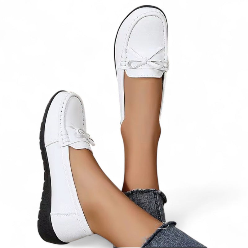 Mocassin Noeud Papillon Blanc