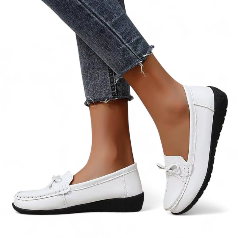 Mocassin Noeud Papillon Blanc