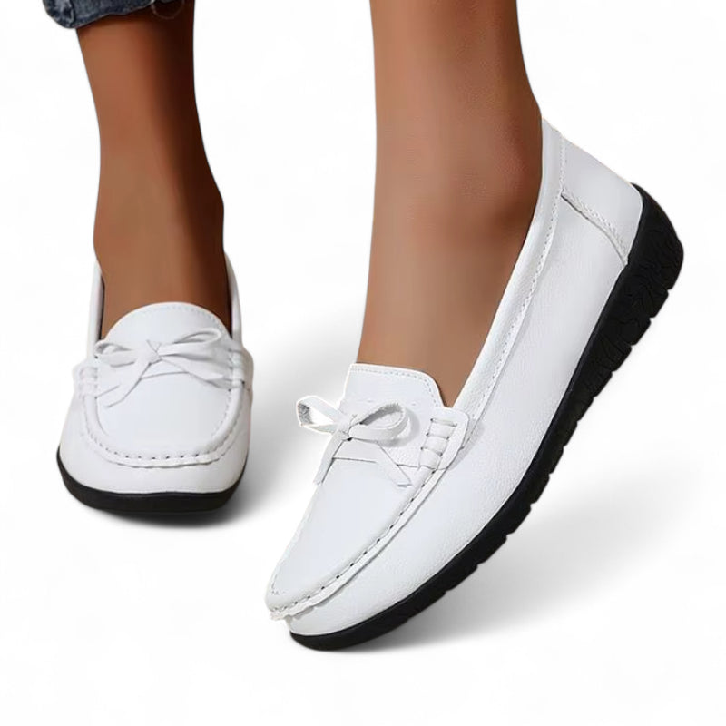 Mocassin Noeud Papillon Blanc