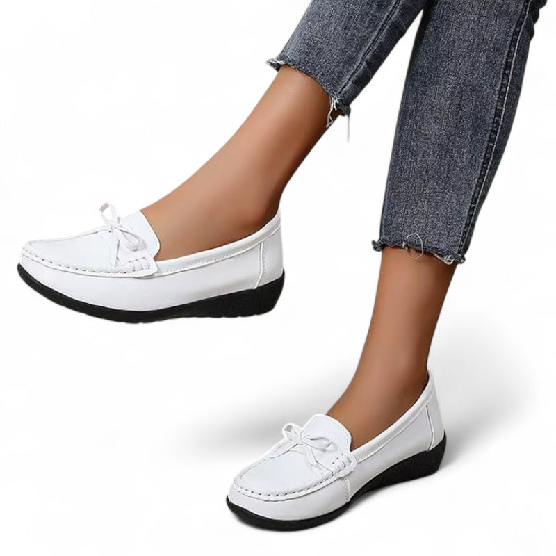 Mocassin Noeud Papillon Blanc