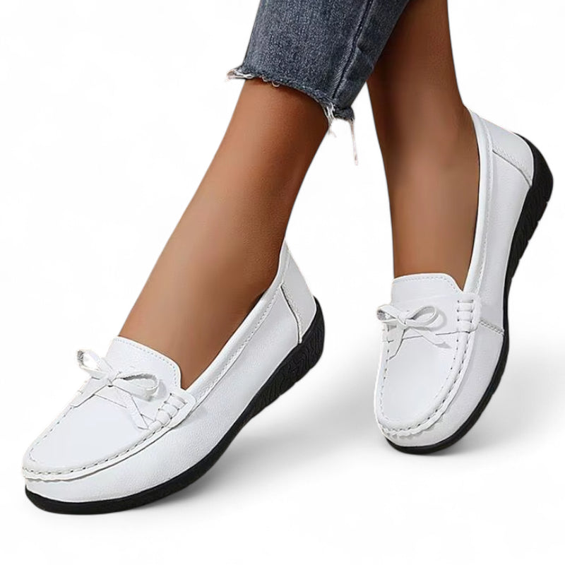 Mocassin Noeud Papillon Blanc