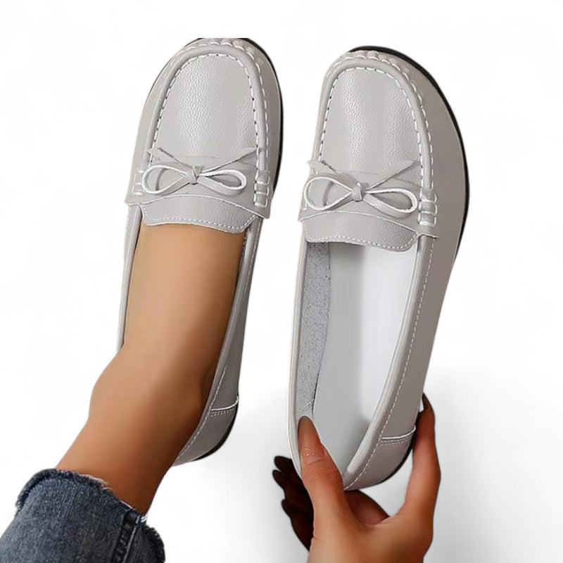 Mocassin Noeud Papillon Gris Femme