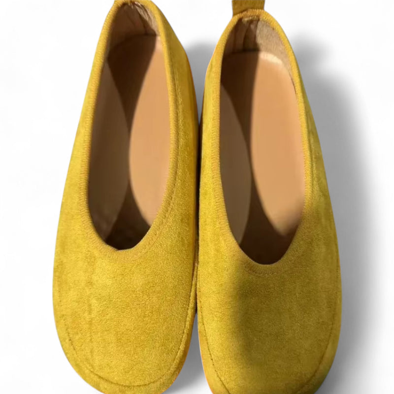 Mocassin Daim Jaune Femme