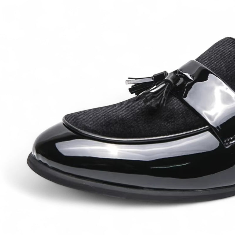 Mocassin Homme Noir Cuir Et Daim