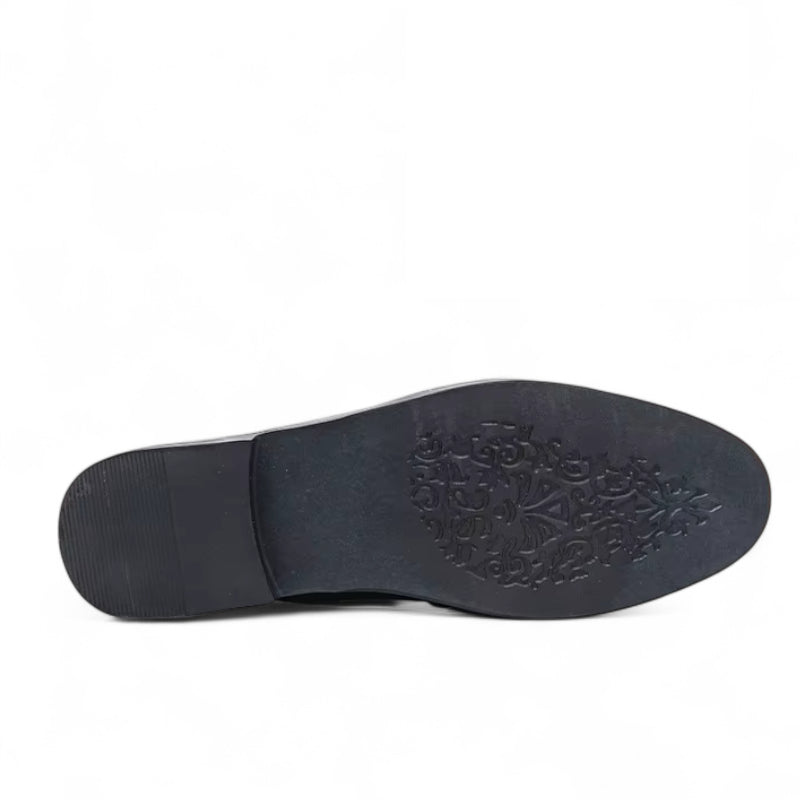 Mocassin Homme Noir Cuir Et Daim
