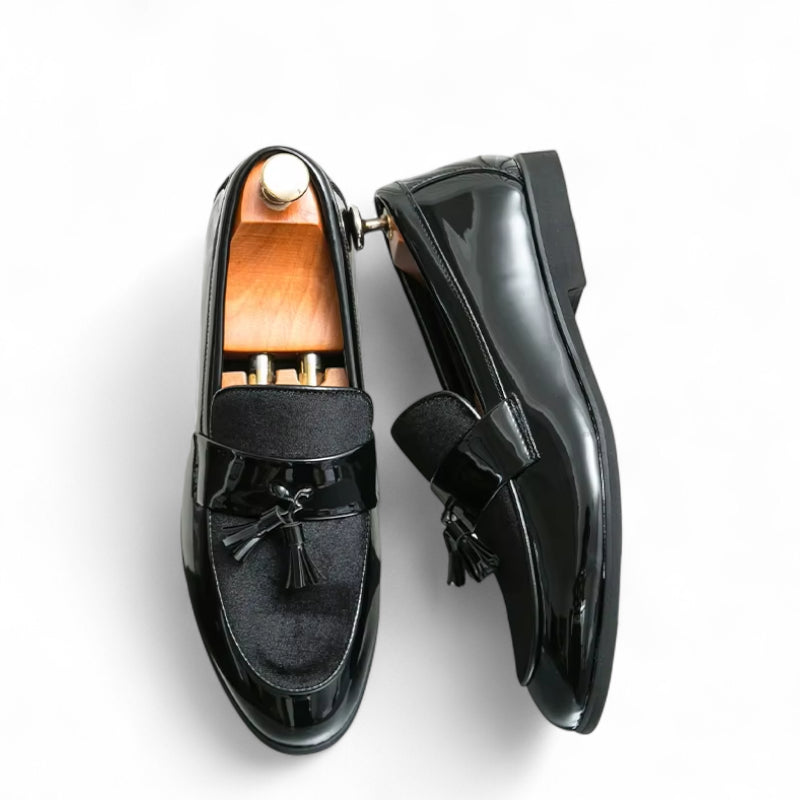 Mocassin Homme Noir Cuir Et Daim