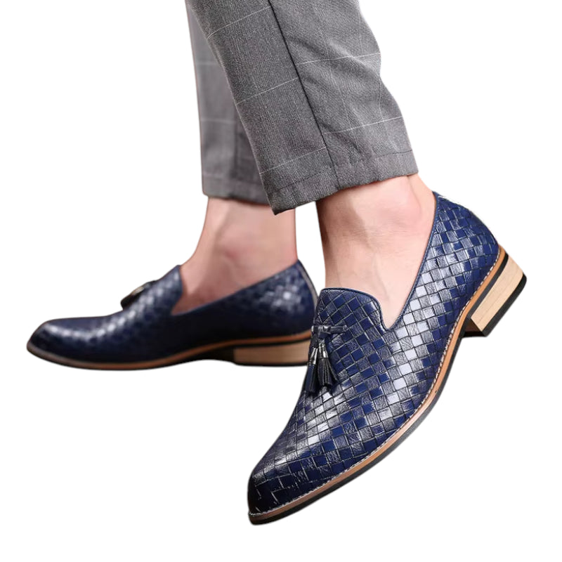 Mocassin à Gland Bleu Marine Cuir Homme