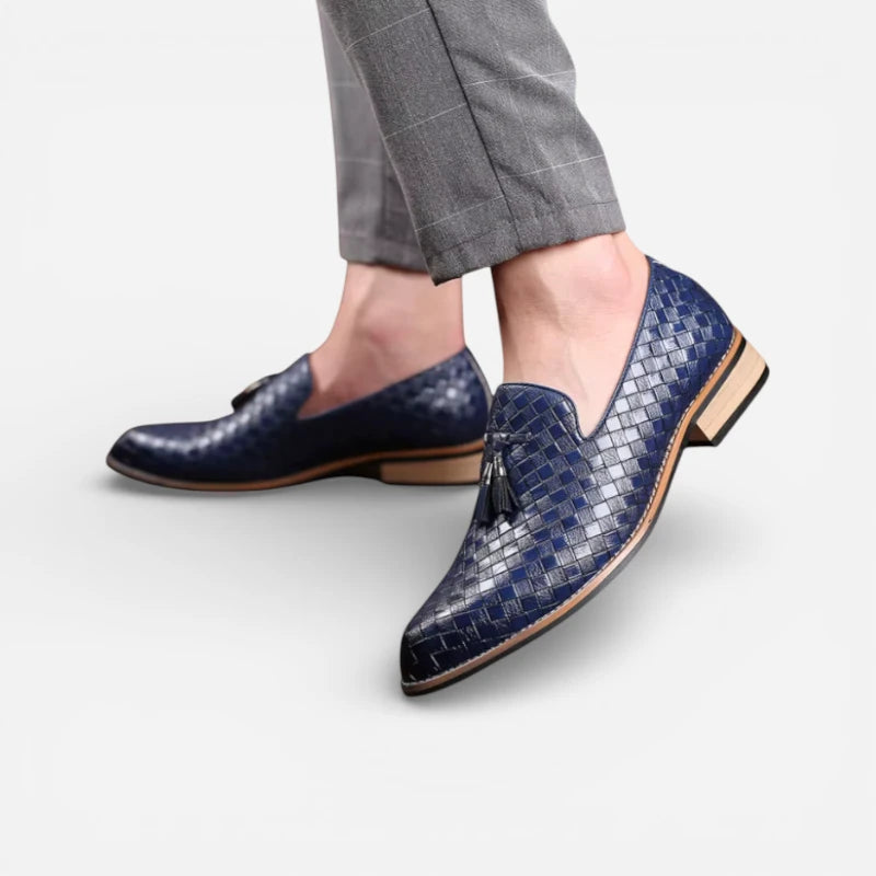 Mocassin à Gland Bleu Marine Cuir Homme