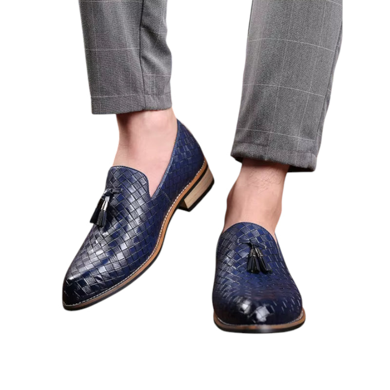 Mocassin à Gland Bleu Marine Cuir Homme