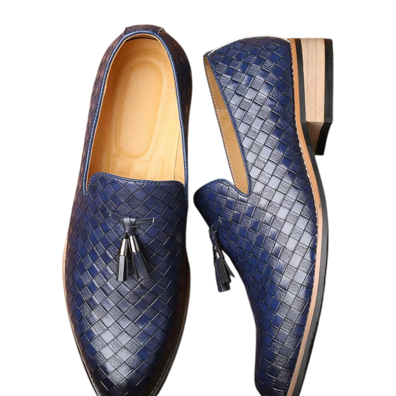 Mocassin à Gland Bleu Marine Cuir Homme