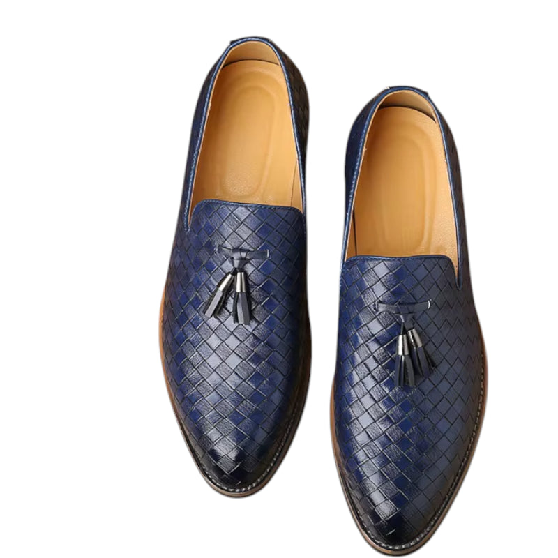 Mocassin à Gland Bleu Marine Cuir Homme