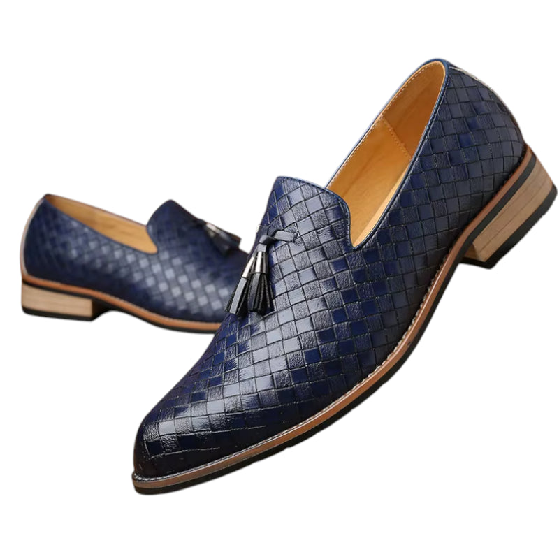 Mocassin à Gland Bleu Marine Cuir Homme