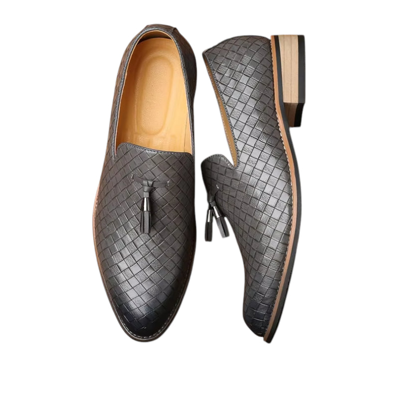 Mocassin Cuir Gris Homme