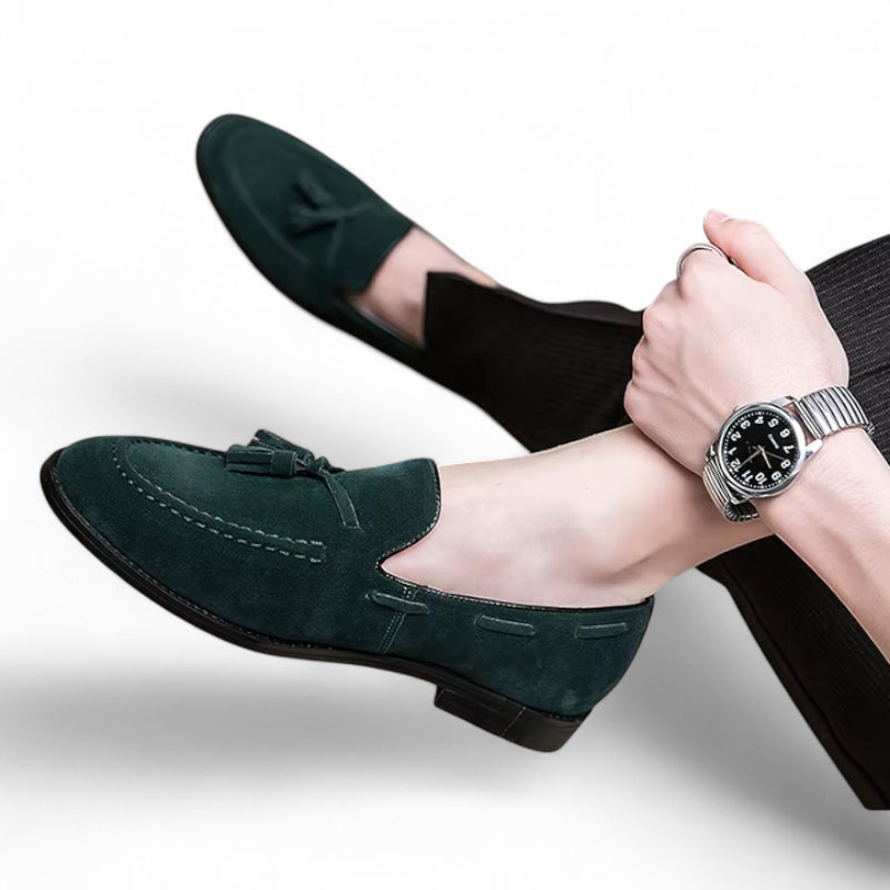 Mocassin Daim Vert Foncé à Gland Homme