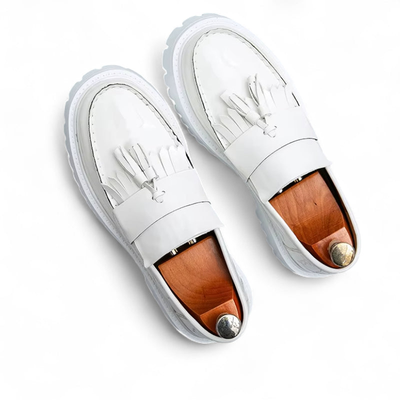 Mocassins Cuir Compensé Homme Blanc