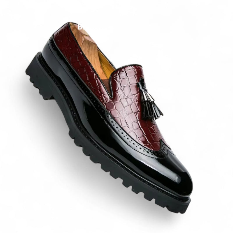 Mocassin En Cuir à Glands Compensé Pour Homme